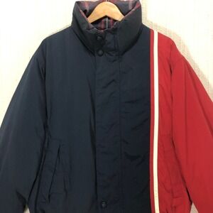 Vintage Nautica Reversible Puffer Jacket M Y2K Plaid Color Block Winter Coat
